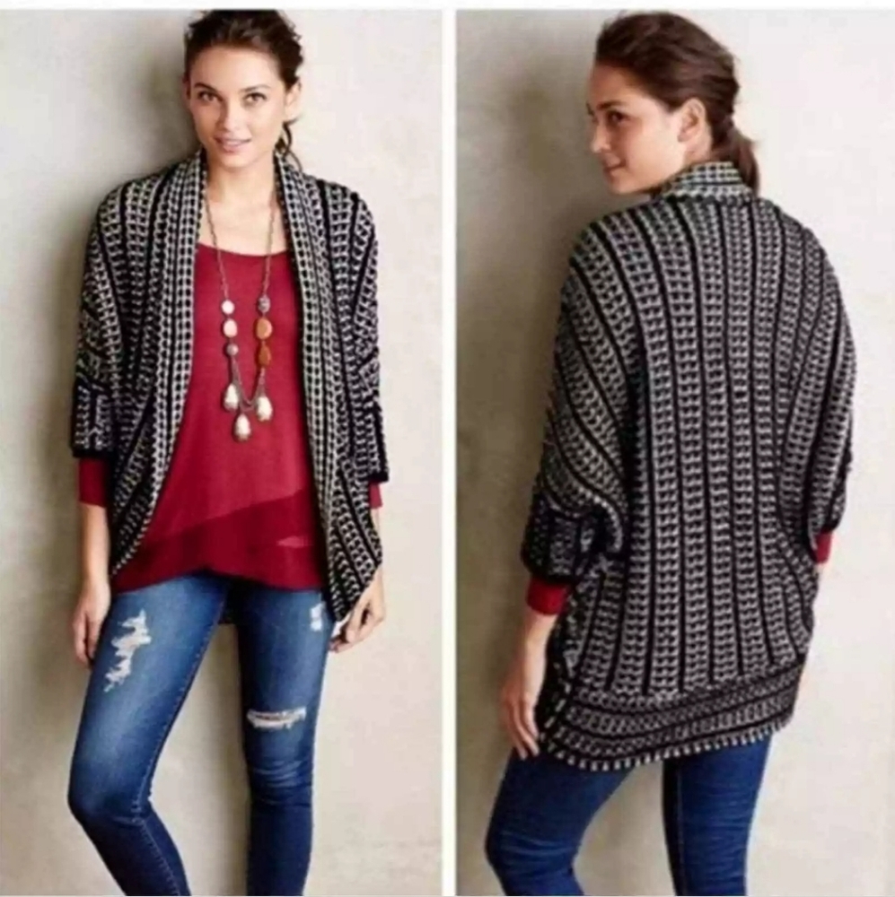 Anthropologie Moth Maija Wool Blend Cocoon Cardigan Size S Small